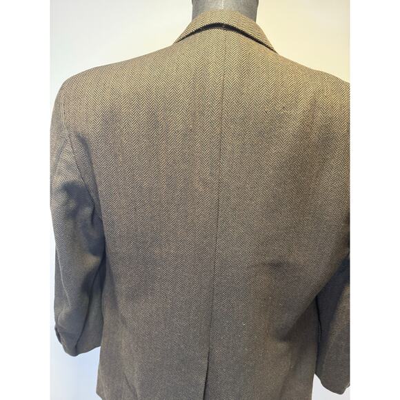 Oxxford Clothes Men's Cashmere Suit Jacket Sport Coat Brown Herringbone Sz 43 JL - Picture 7 of 16